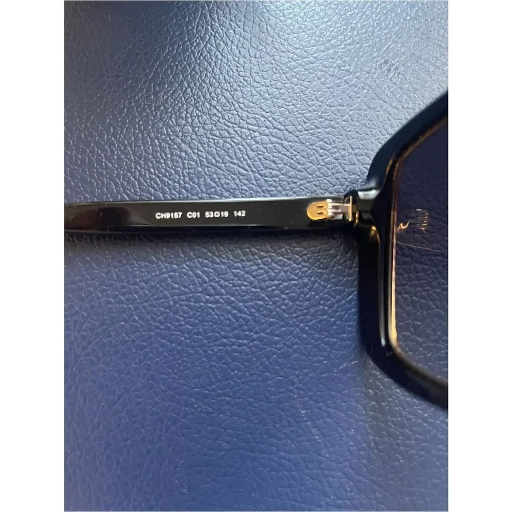 CHANEL Black and Gold Square Sunglasses New